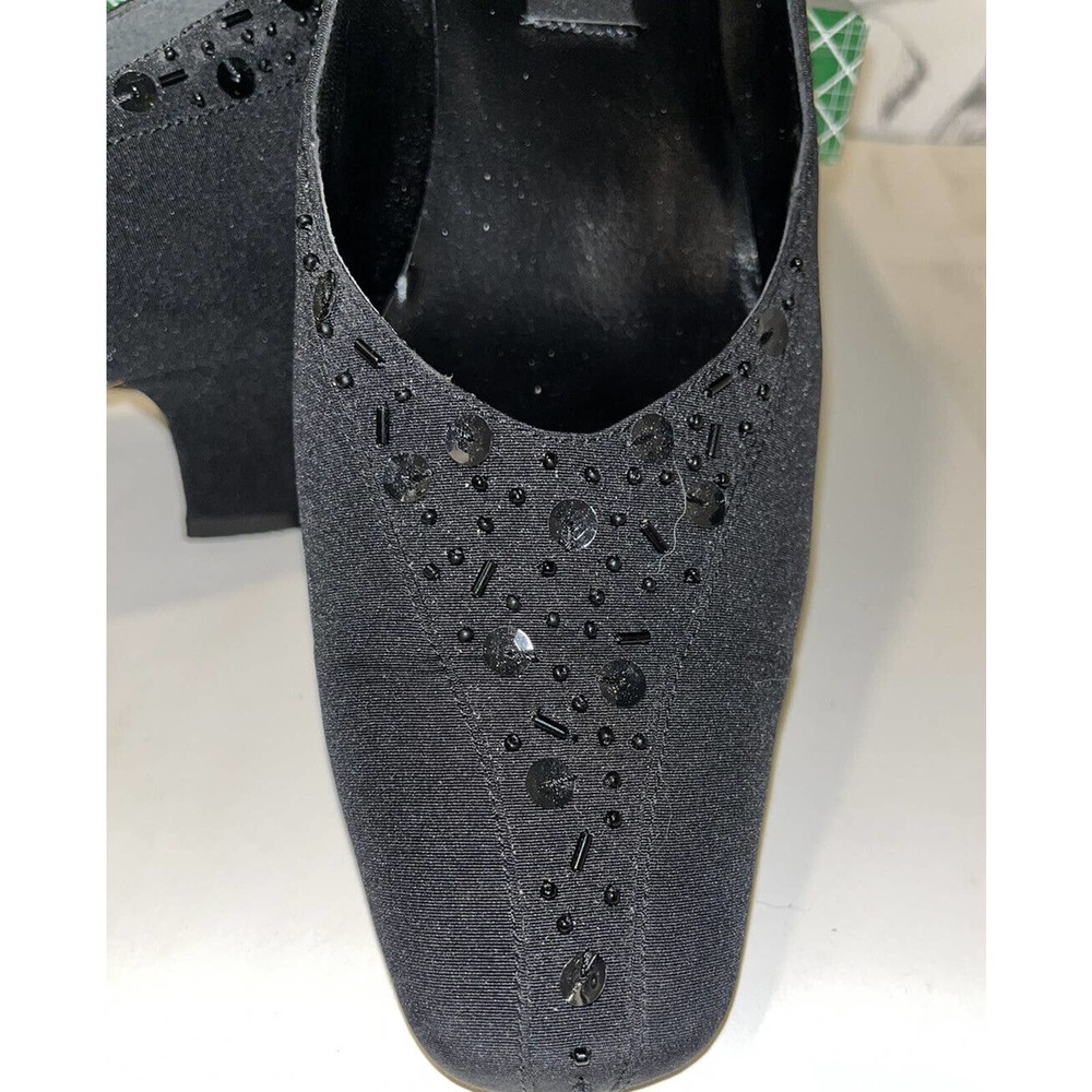 J.‎ Renee J Renee Women’s Praise Fabric Black Beaded Pumps Heels 9.5 M Vtg
